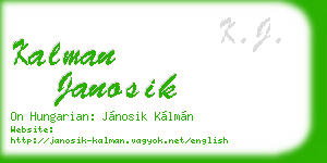 kalman janosik business card